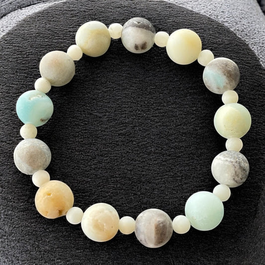 Perlenarmband "Korfu" mit weißen Zwischperlen